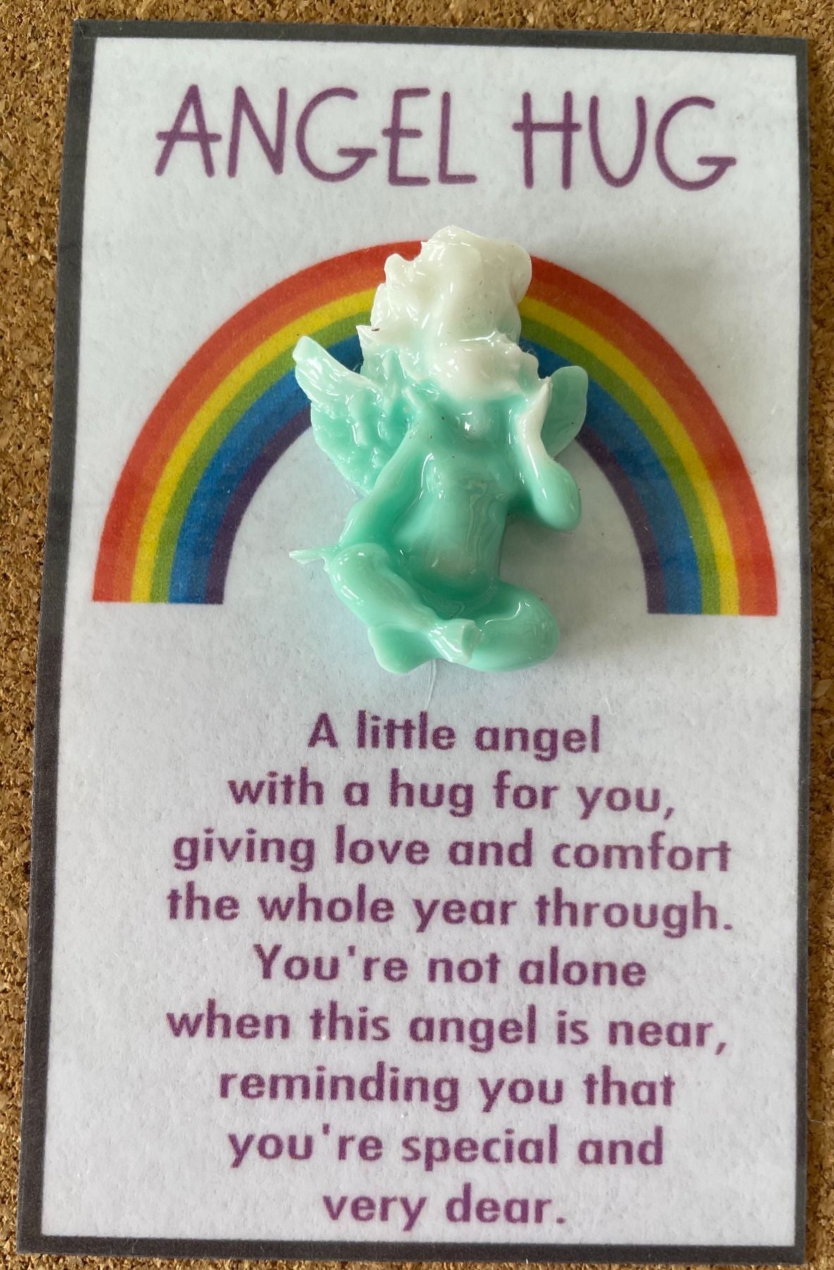 ANGEL HUG - Teal and white